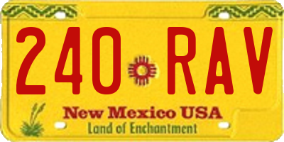 NM license plate 240RAV