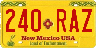 NM license plate 240RAZ
