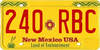 NM license plate 240RBC