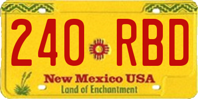 NM license plate 240RBD