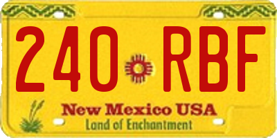 NM license plate 240RBF