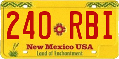 NM license plate 240RBI