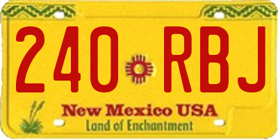 NM license plate 240RBJ