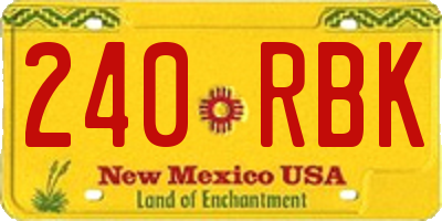 NM license plate 240RBK