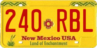 NM license plate 240RBL