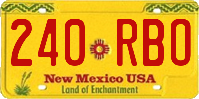 NM license plate 240RBO