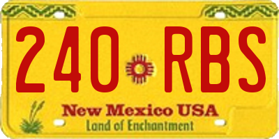 NM license plate 240RBS