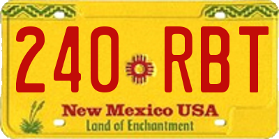 NM license plate 240RBT