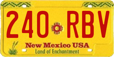 NM license plate 240RBV