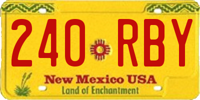 NM license plate 240RBY