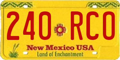 NM license plate 240RCO