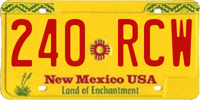 NM license plate 240RCW