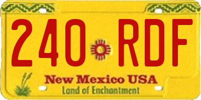 NM license plate 240RDF
