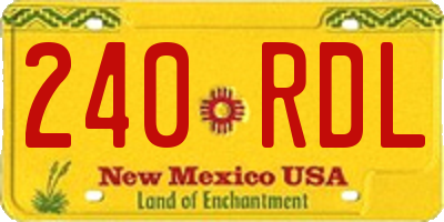 NM license plate 240RDL