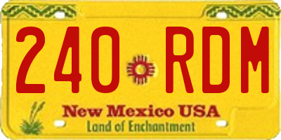 NM license plate 240RDM
