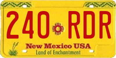 NM license plate 240RDR