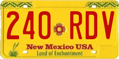 NM license plate 240RDV