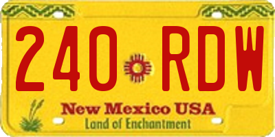 NM license plate 240RDW