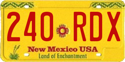 NM license plate 240RDX