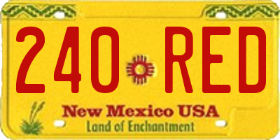 NM license plate 240RED