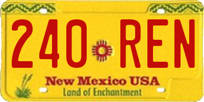 NM license plate 240REN