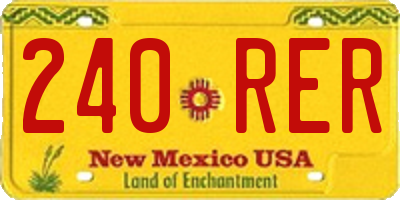 NM license plate 240RER