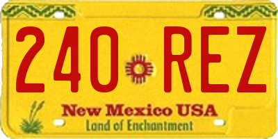 NM license plate 240REZ