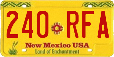 NM license plate 240RFA