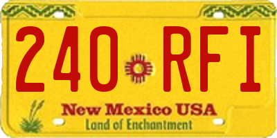 NM license plate 240RFI