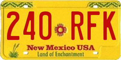 NM license plate 240RFK