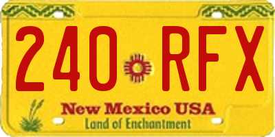 NM license plate 240RFX