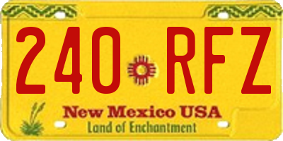 NM license plate 240RFZ
