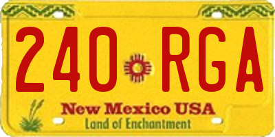 NM license plate 240RGA