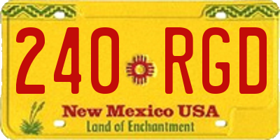 NM license plate 240RGD