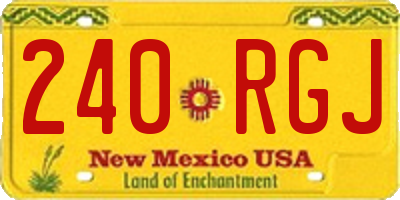 NM license plate 240RGJ