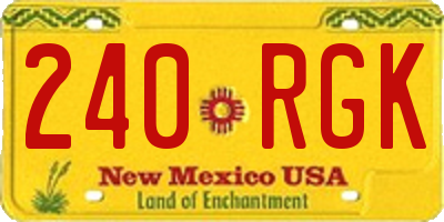 NM license plate 240RGK