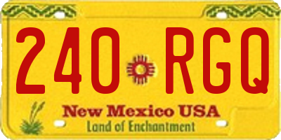 NM license plate 240RGQ