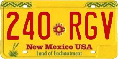 NM license plate 240RGV