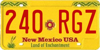 NM license plate 240RGZ