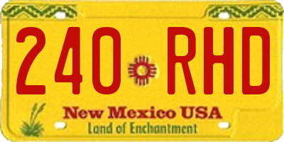 NM license plate 240RHD