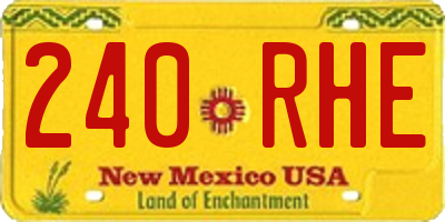 NM license plate 240RHE