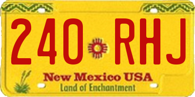 NM license plate 240RHJ