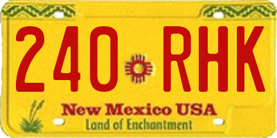 NM license plate 240RHK