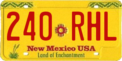 NM license plate 240RHL