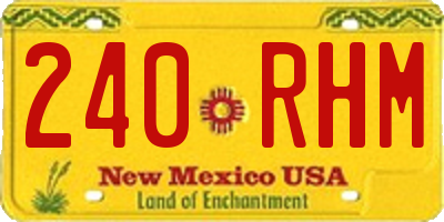 NM license plate 240RHM