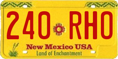 NM license plate 240RHO