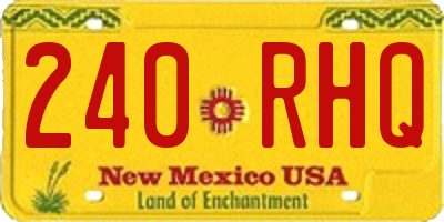 NM license plate 240RHQ