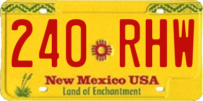 NM license plate 240RHW