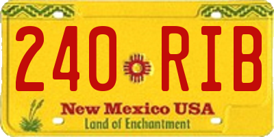 NM license plate 240RIB