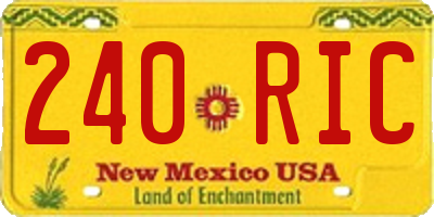 NM license plate 240RIC